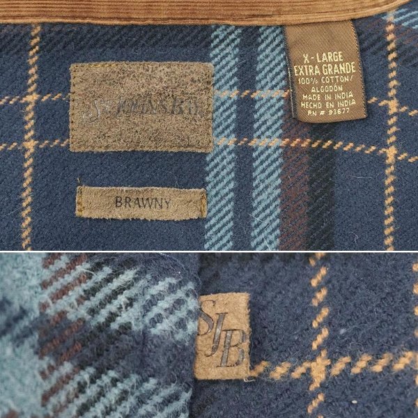 画像2: 90's ST JOHN'S BAY ヘビーネルシャツ (2)