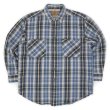 画像1: 90's ST JOHN'S BAY ヘビーネルシャツ "Blue Plaid" (1)