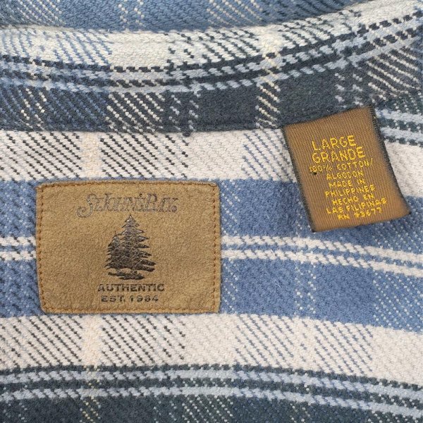 画像2: 90's ST JOHN'S BAY ヘビーネルシャツ "Blue Plaid" (2)