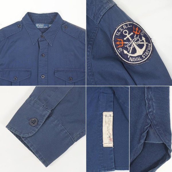 画像3: 00's Polo Ralph Lauren マチ付き ワークシャツ (3)