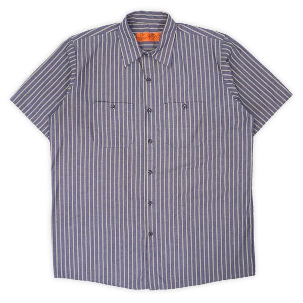 画像1: 00's RED KAP S/S ストライプ柄 ワークシャツ (1)