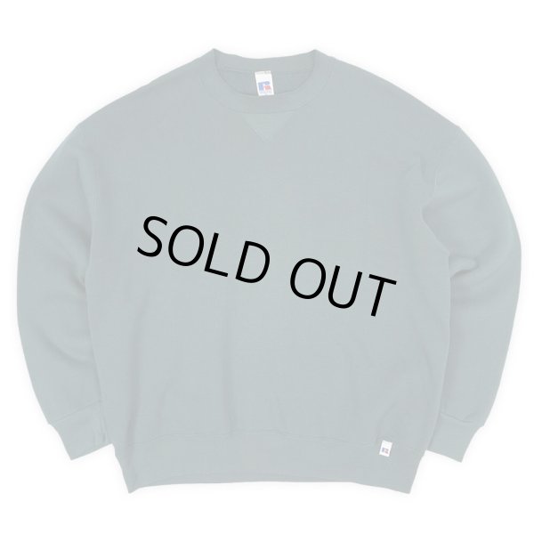 画像1: 90's RUSSELL 前V ブランクスウェット "MADE IN USA / BLUE GREEN" (1)