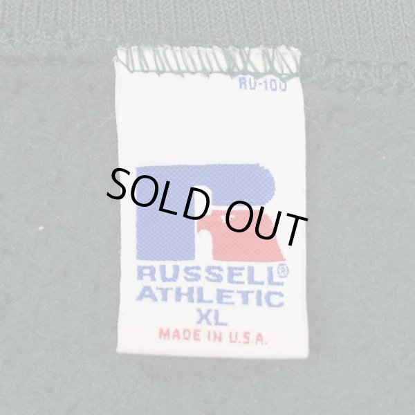 画像2: 90's RUSSELL 前V ブランクスウェット "MADE IN USA / BLUE GREEN" (2)