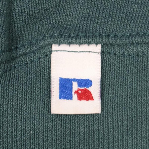 画像3: 90's RUSSELL 前V ブランクスウェット "MADE IN USA / BLUE GREEN" (3)
