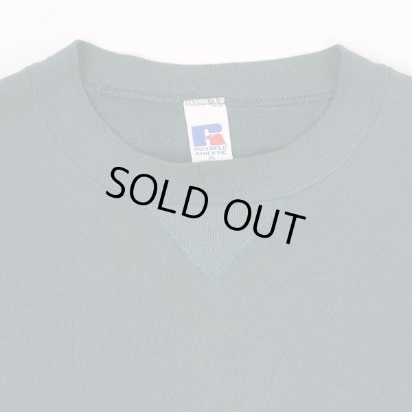 画像4: 90's RUSSELL 前V ブランクスウェット "MADE IN USA / BLUE GREEN" (4)