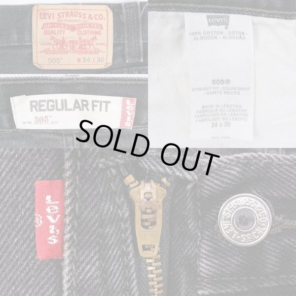 画像3: 00's Levi's 505 ブラックデニムパンツ "W34 L30" (3)