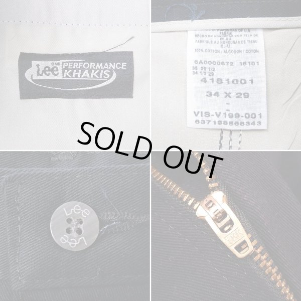 画像3: Early 00's Lee 2タック チノトラウザー "W34 L29 / BLACK / DEADSTOCK" (3)