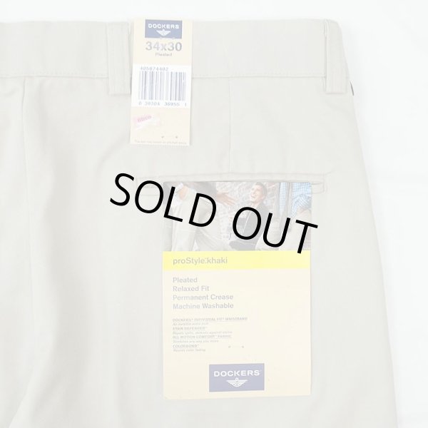 画像3: 00's DOCKERS 2タック チノトラウザー "DEADSTOCK / BEIGH / W34 L30" (3)