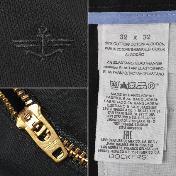 画像4: 00's DOCKERS 2タック チノトラウザー "BLACK / W32 L32" (4)