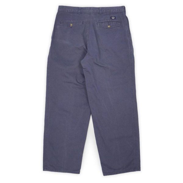 画像2: 90's DOCKERS 2タック チノトラウザー "FADE NAVY / W32 L28" (2)