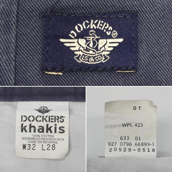 画像3: 90's DOCKERS 2タック チノトラウザー "FADE NAVY / W32 L28" (3)