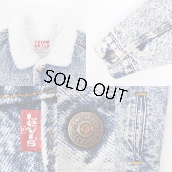 画像3: 80's Levi's デニムボアジャケット "ケミカルウォッシュ / MADE IN USA" (3)