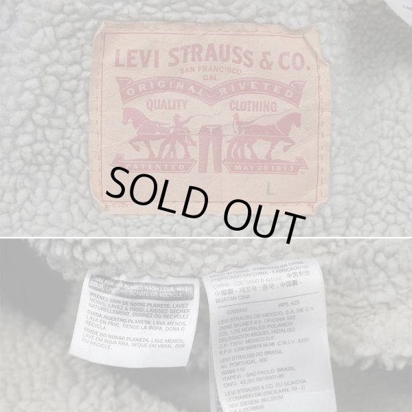 画像3: 00's Levi's コットンピケ ボアジャケット "BLACK" (3)