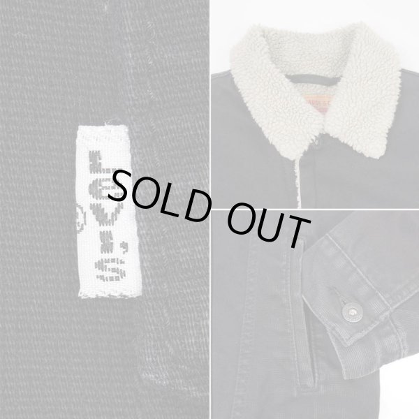 画像4: 00's Levi's コットンピケ ボアジャケット "BLACK" (4)