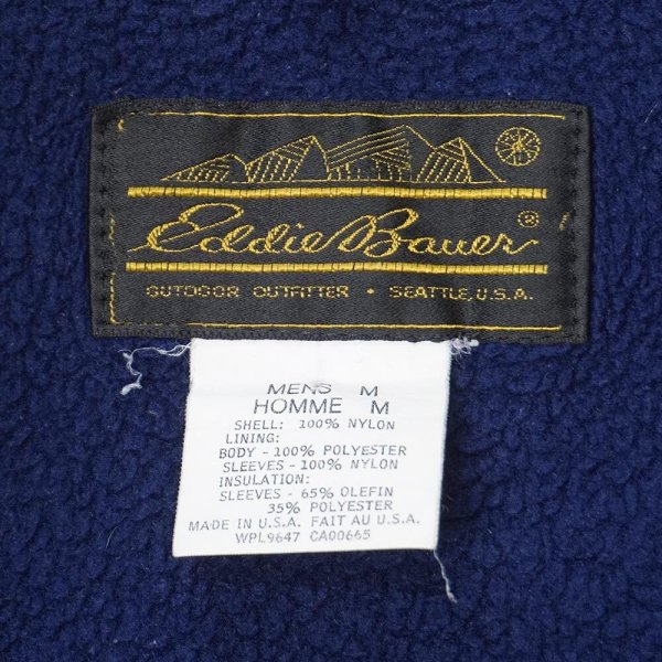 画像2: 80-90's Eddie Bauer フリースライナーナイロンジャケット "MADE IN USA / NAVY×NAVY" (2)