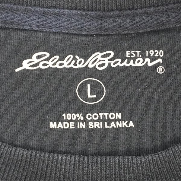 画像2: 00's Eddie Bauer 前V サーマルカットソー "BLACK" (2)