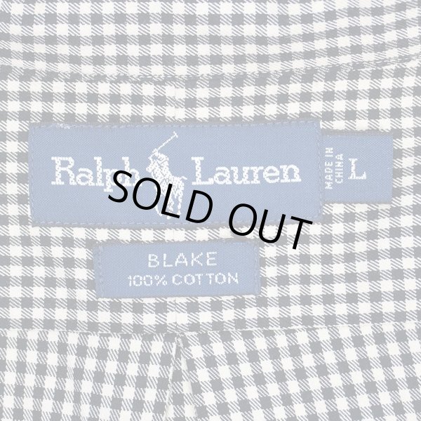 画像2: 90's Polo Ralph Lauren ボタンダウンシャツ "BLAKE / Black Gingham Plaid" (2)