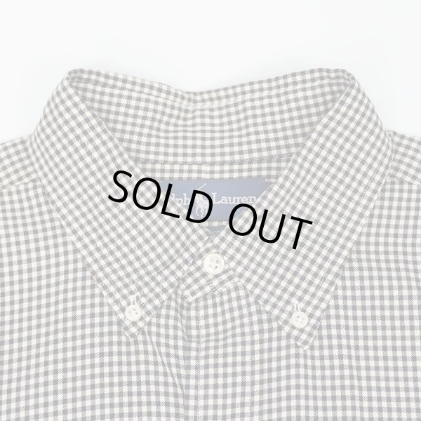 画像4: 90's Polo Ralph Lauren ボタンダウンシャツ "BLAKE / Black Gingham Plaid" (4)