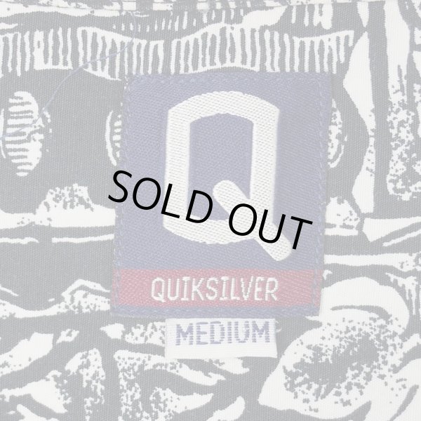 画像2: 90-00's Quiksilver S/S 総柄 オープンカラーシャツ "BLACK BASE" (2)