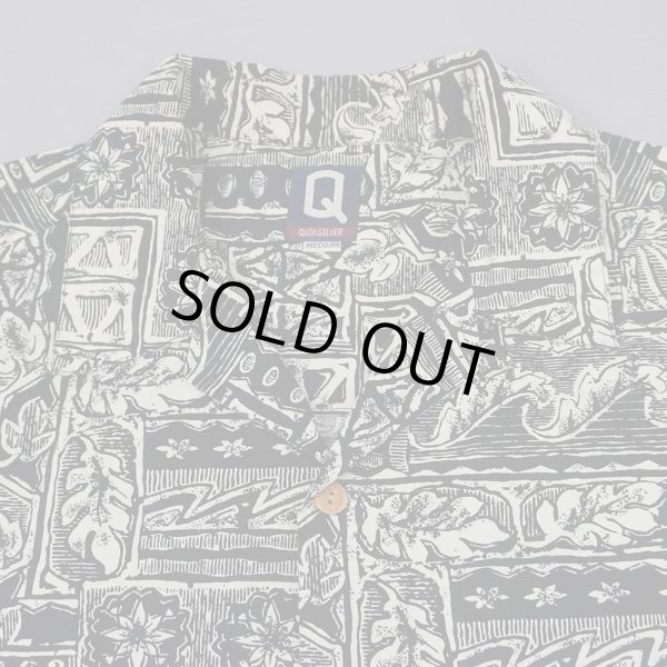 画像3: 90-00's Quiksilver S/S 総柄 オープンカラーシャツ "BLACK BASE" (3)