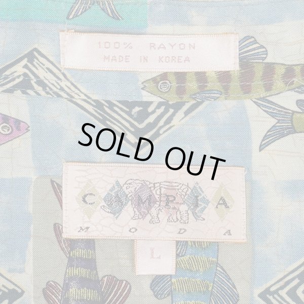 画像2: 90's CAMPIA MODA S/S 総柄 レーヨンシャツ (2)