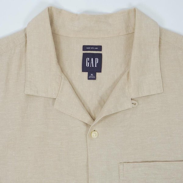 画像3: 00's GAP S/S オープンカラーシャツ "LINEN × COTTTON" (3)