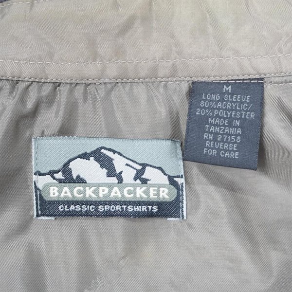画像2: 90-00's BACKPACKER アクリルフランネルシャツ "DEADSTOCK" (2)