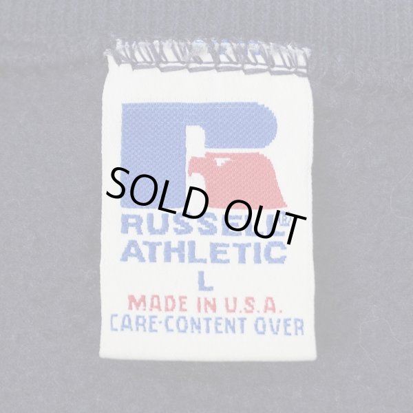 画像2: 90's RUSSELL 前V ブランクスウェット "MADE IN USA / NAVY" (2)