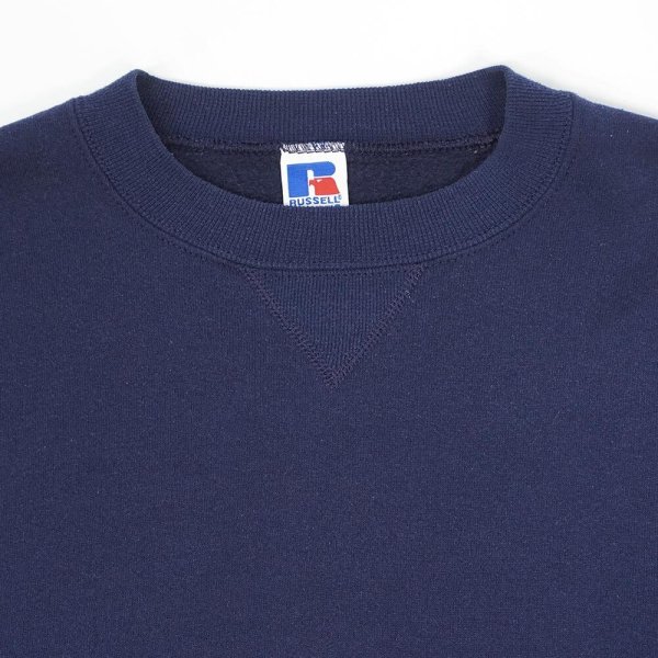 画像4: 90's RUSSELL 前V ブランクスウェット "MADE IN USA / NAVY" (4)
