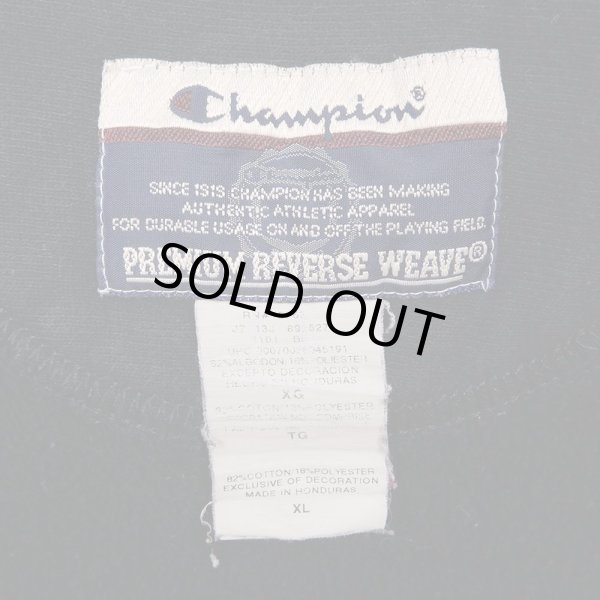画像2: 00's Champion リバースウィーブ パーカー “企業ロゴ刺繍 / BLACK” (2)