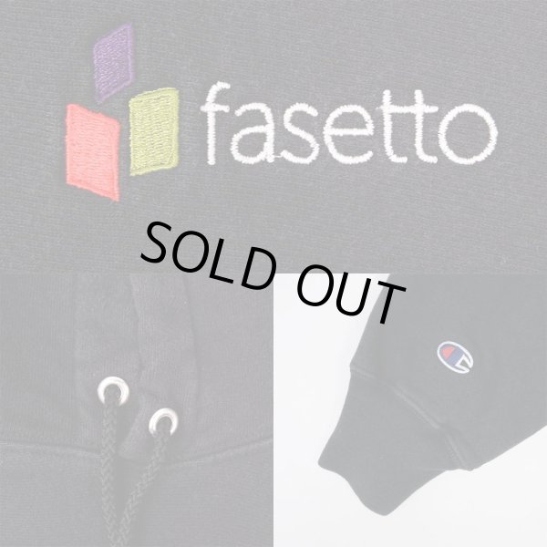 画像3: 00's Champion リバースウィーブ パーカー “企業ロゴ刺繍 / BLACK” (3)