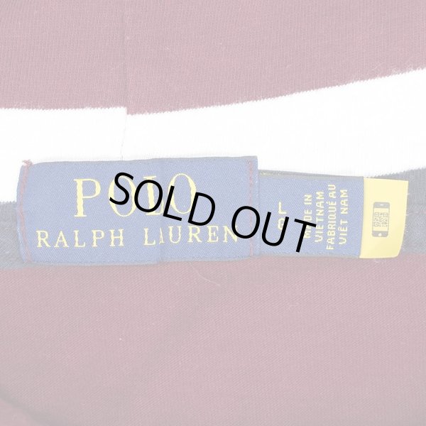 画像3: 00's Polo Ralph Lauren マルチボーダー柄 フーディーカットソー (3)