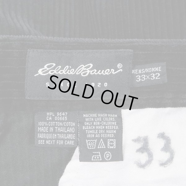 画像3: 90's Eddie Bauer 2タック 太畝コーデュロイトパンツ "BLACK / W33 L32" (3)