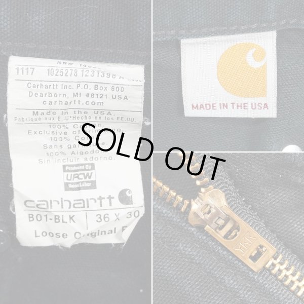 画像4: 00's Carhartt ダブルニー ダックペインターパンツ "B01-BLK / MADE IN USA / W36 L30" (4)