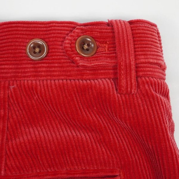画像4: 90's Polo Ralph Lauren ノータック 太畝コーデュロイトラウザー "RED / W34 L32" (4)