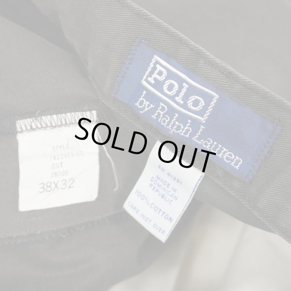 画像4: Early 90's Polo Ralph Lauren 2タック チノトラウザー "FADE BLACK / W38 L32" (4)