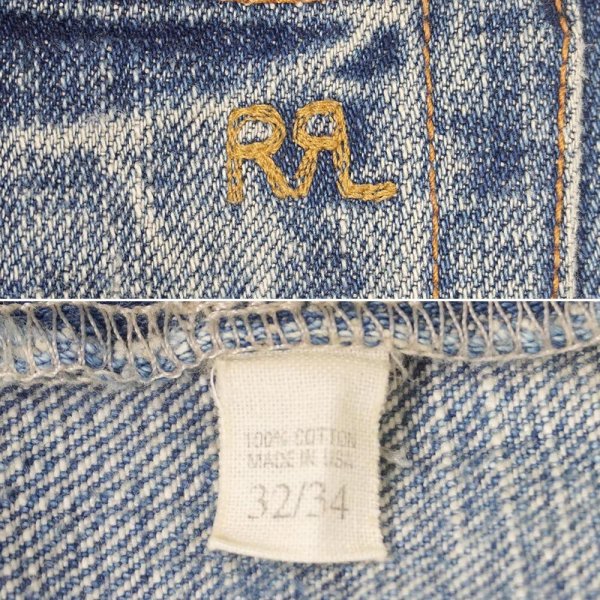 画像3: 00's RRL クラッシュデニムパンツ "MADE IN USA / W32 L34" (3)