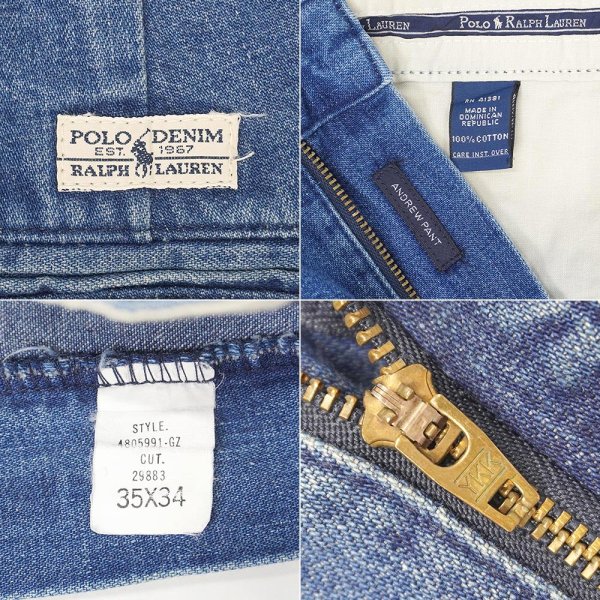 画像3: 90's Polo Ralph Lauren 2タック デニムトラウザー "ANDREW PANT / W35 L30相当" (3)