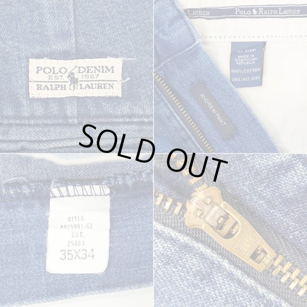 画像3: 90's Polo Ralph Lauren 2タック デニムトラウザー "ANDREW PANT / W35 L30相当" (3)