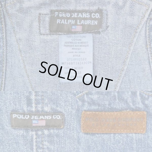 画像2: 90's POLO JEANS デニムオーバーオール (2)