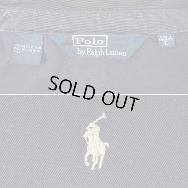 画像2: 90's Polo Ralph Lauren コットンツイル スウィングトップ "NAVY" (2)