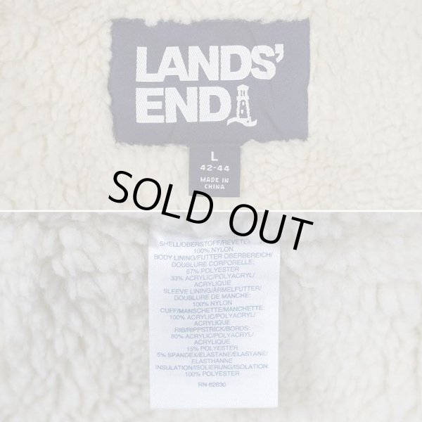 画像2: 00's LAND'S END パイルフリースライナー ナイロンジャケット “BLACK” (2)