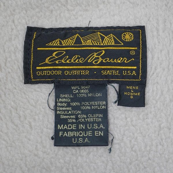 画像2: 80-90's Eddie Bauer フリースライナーナイロンジャケット "MADE IN USA / NAVY×IVORY" (2)