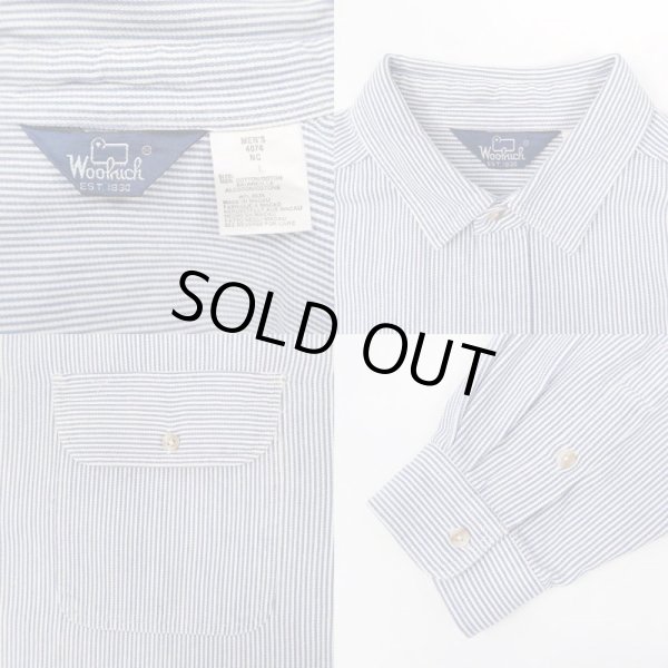 画像3: 80's Woolrich ヒッコリーストライプ柄 ワークシャツ (3)
