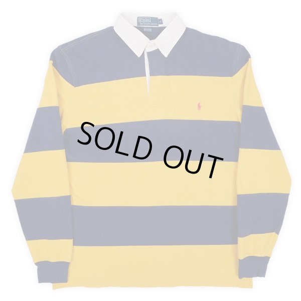 画像1: 90's Polo Ralph Lauren ラガーシャツ “NAVY × YELLOW” (1)