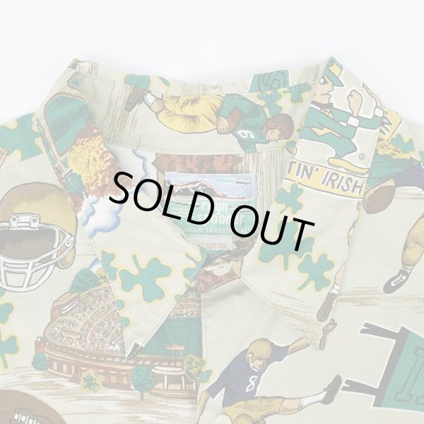 画像3: 80's Reyn Spooner コットンハワイアンシャツ "NOTRE DAME" (3)