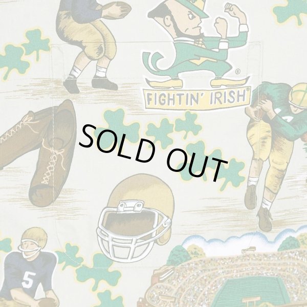 画像4: 80's Reyn Spooner コットンハワイアンシャツ "NOTRE DAME" (4)