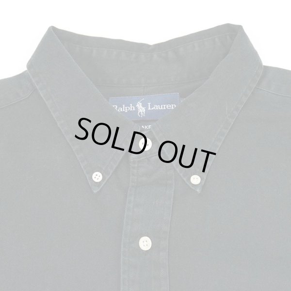 画像3: 90's Polo Ralph Lauren ボタンダウンシャツ "BLACK / BLAKE" (3)