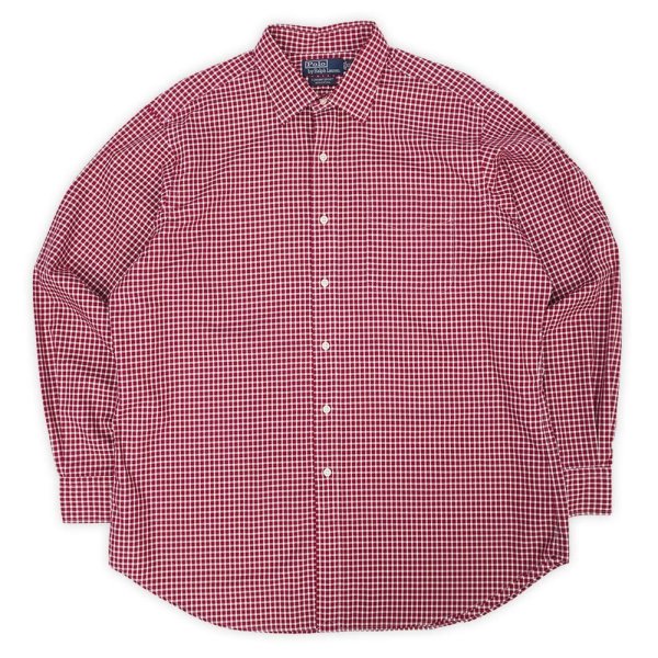 画像1: 90's Polo Ralph Lauren レギュラーカラーシャツ "CURHAM SPORT / Red Gingham Plaid" (1)