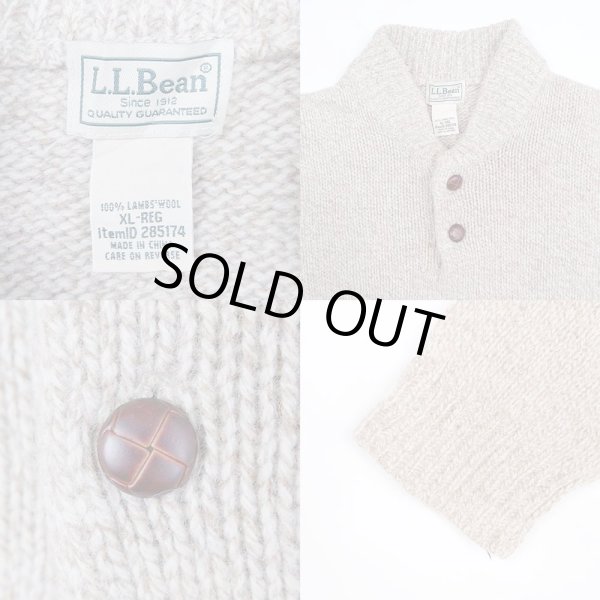画像3: 00's L.L.Bean ヘンリーネック ウールニット (3)